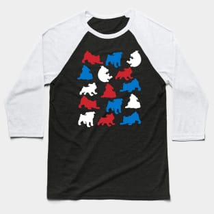 Patriotic Bulldog Dog America Flag 4Th Of July Baseball T-Shirt